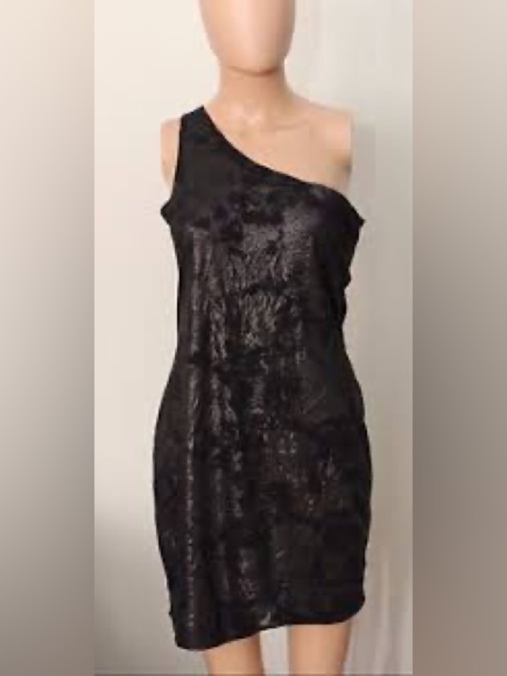 NWT Alice + Olivia one-shoulder metallic tunic dress Sz M